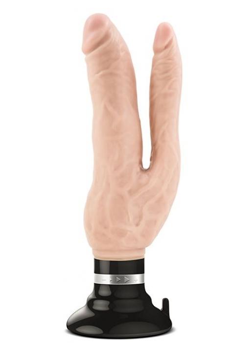Телесный анально-вагинальный вибратор Cock Vibes - Double Vibe - 17,8 см.