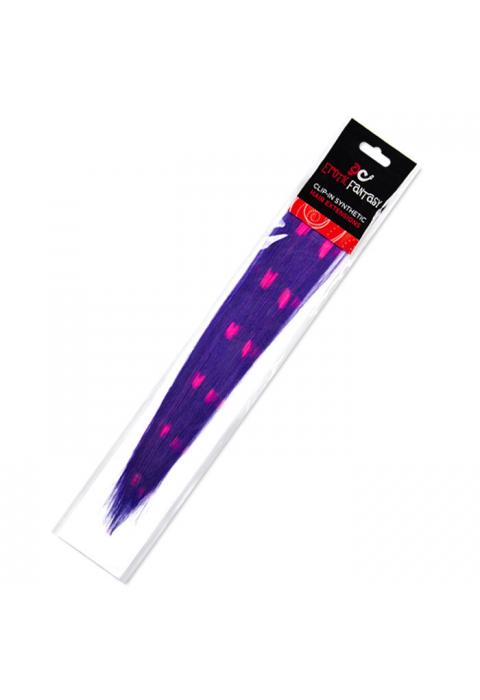 Цветные Clip-In локоны фиолетовые с розовыми сердечками