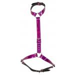 Неоново-розовая сбруя на шею и талию Bad Kitty Body Harness