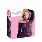 Неоново-розовая сбруя на шею и талию Bad Kitty Body Harness
