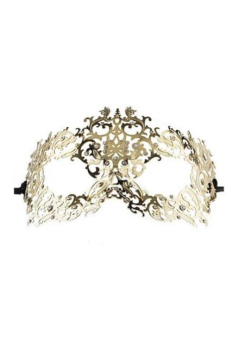 Золотистая металлическая маска Forrest Queen Masquerade