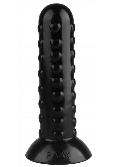 Черная анальная втулка с шипиками - 19,5 см.