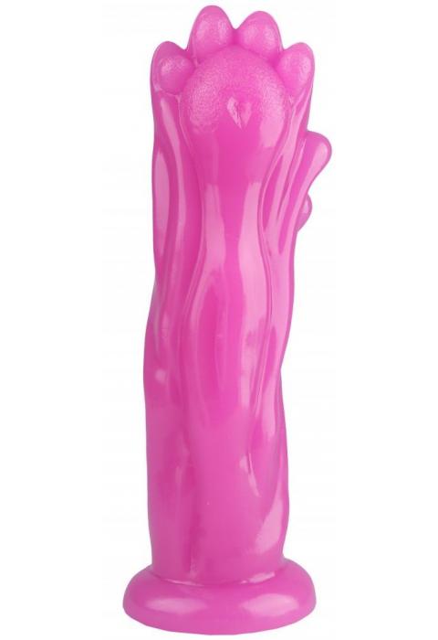 Розовая фантазийная анальная втулка-лапа - 25,5 см.