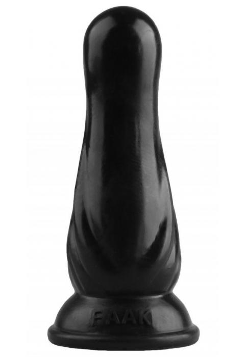 Черная анальная втулка с круглой головкой - 17,5 см.