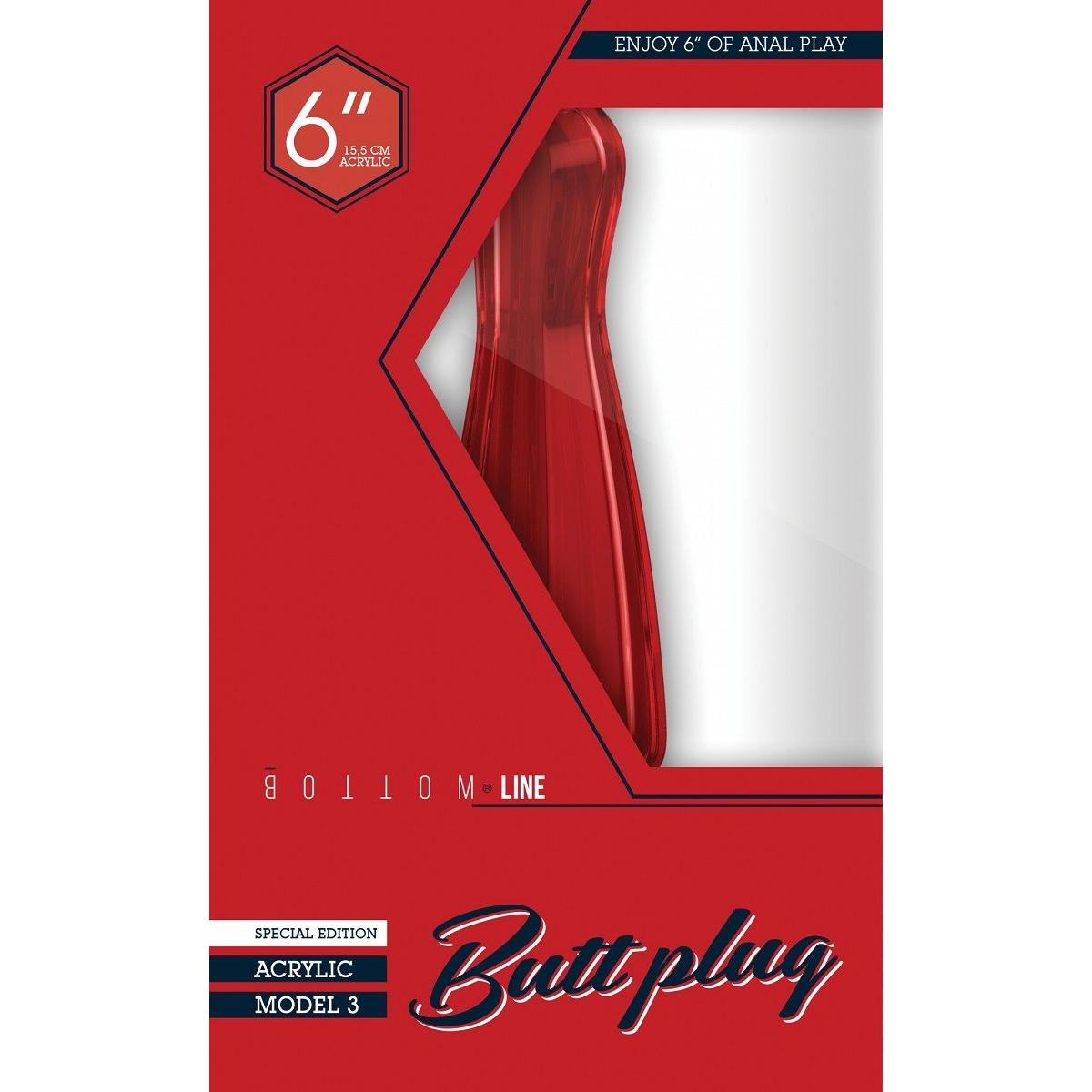 Красный анальный стимулятор Bottom Line 6  Model 3 Acrylic Red - 15,5 см.