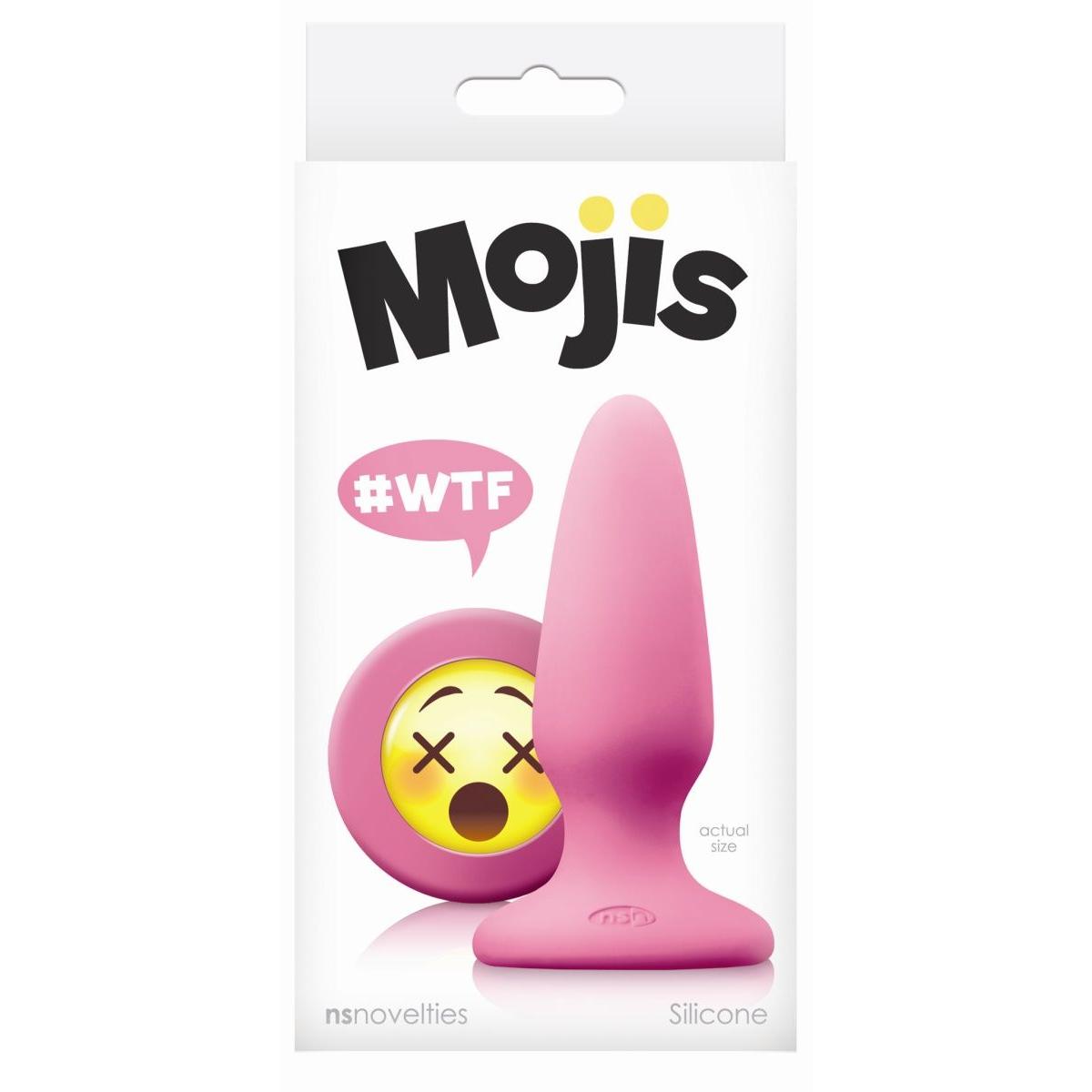 Розовая силиконовая пробка среднего размера Emoji WTF - 10,2 см. 