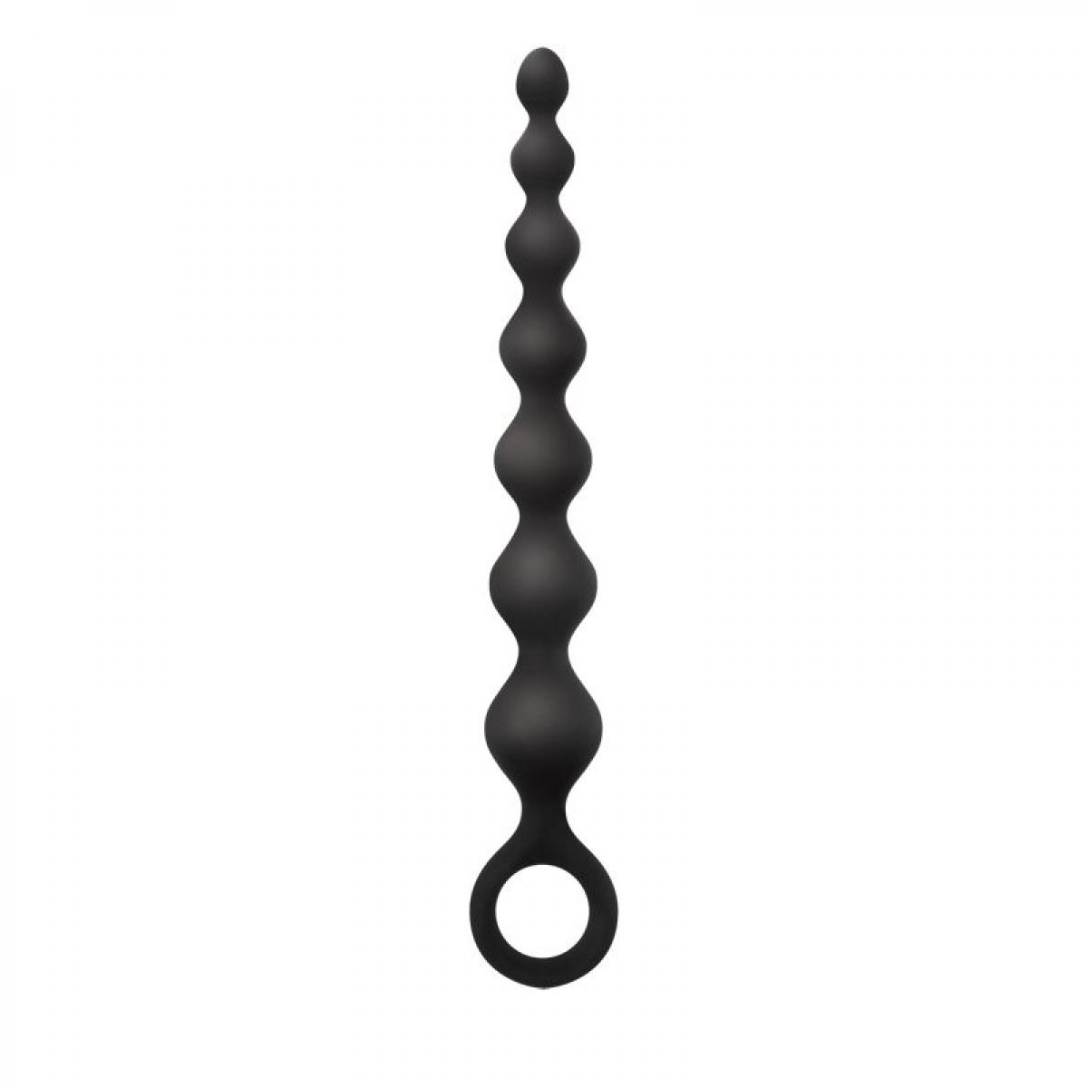 Чёрная анальная цепочка Perles D Lux Long - 20,3 см.