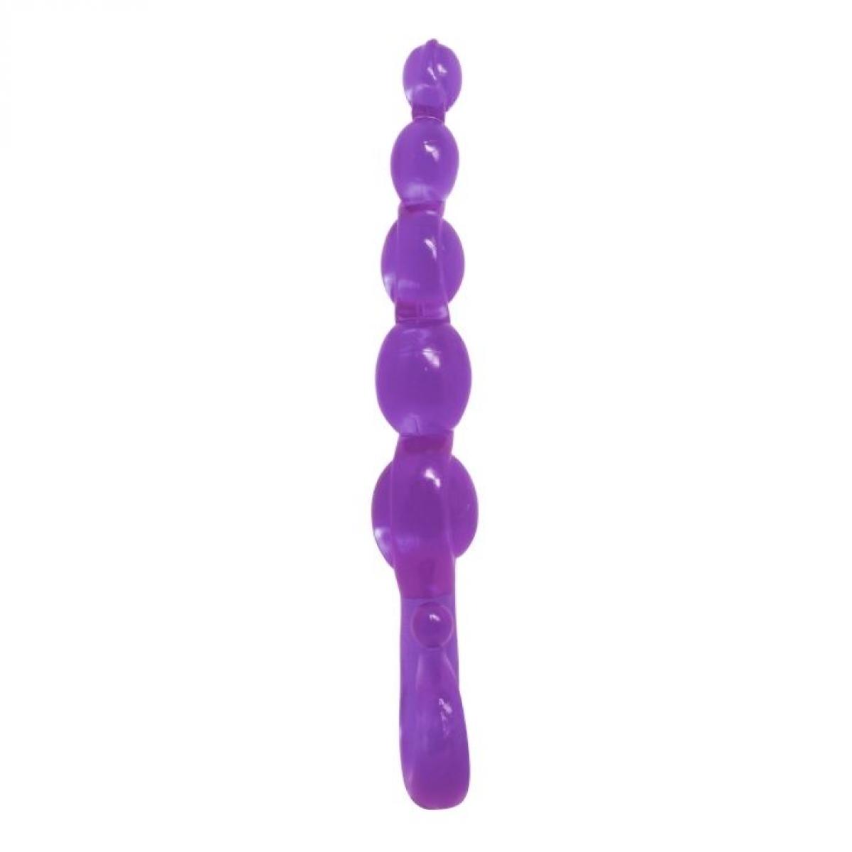 Фиолетовый анальный стимулятор-цепочка - 22 см.