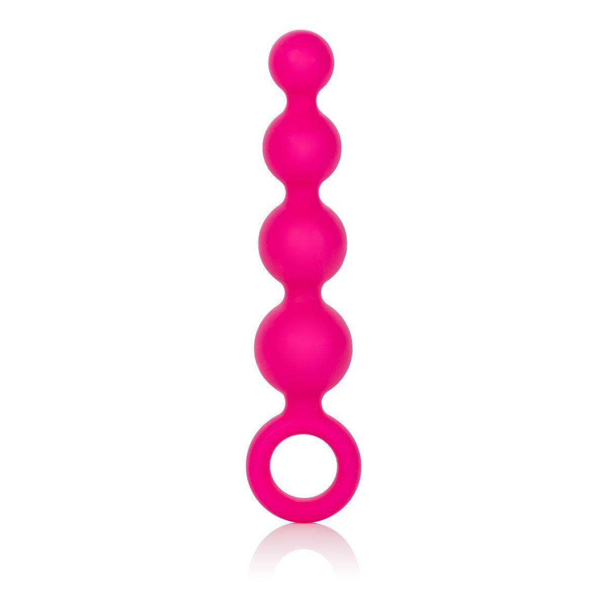 Розовая анальная цепочка Booty Beads - 15,3 см.