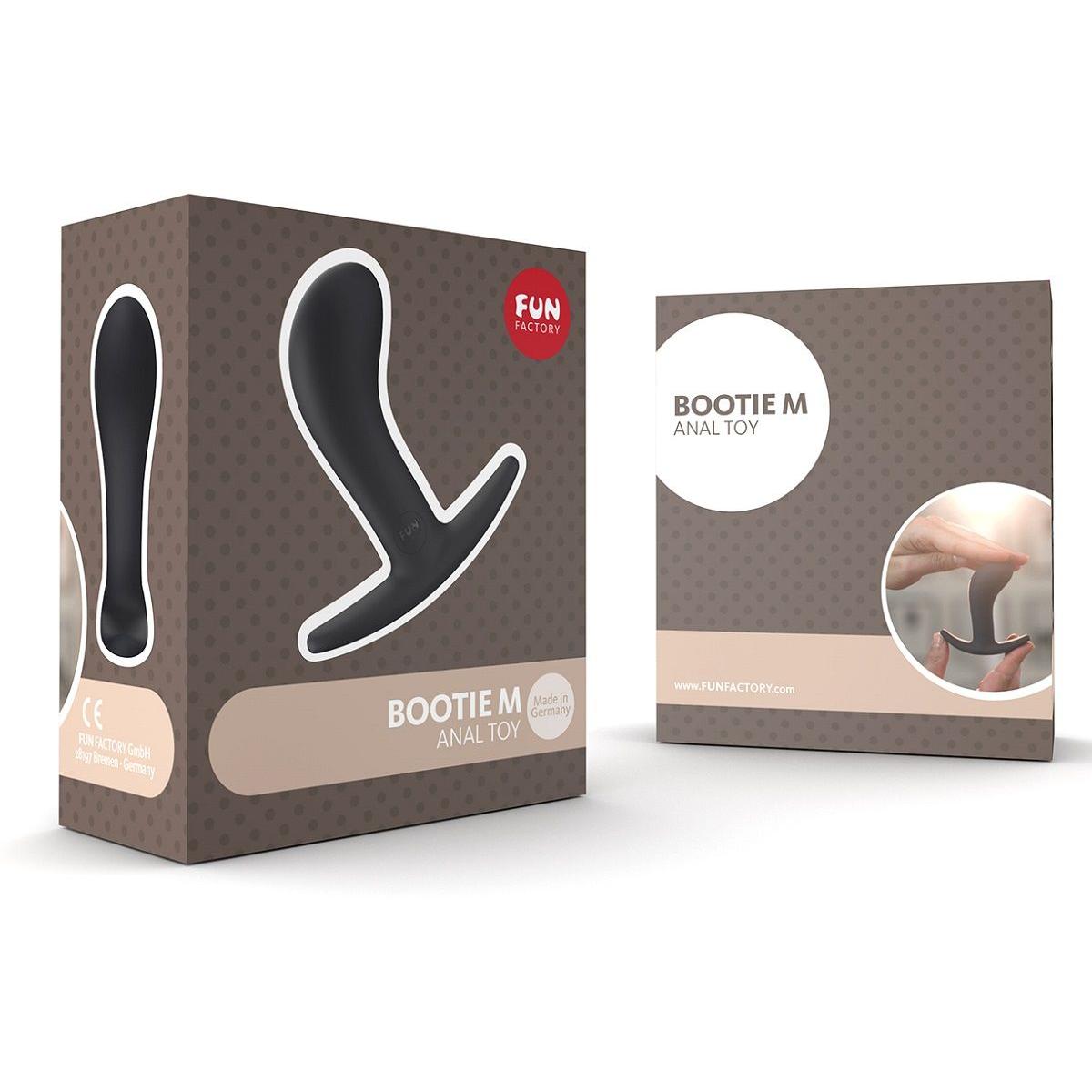 Чёрный анальный стимулятор BOOTIE M - 9,3 см.