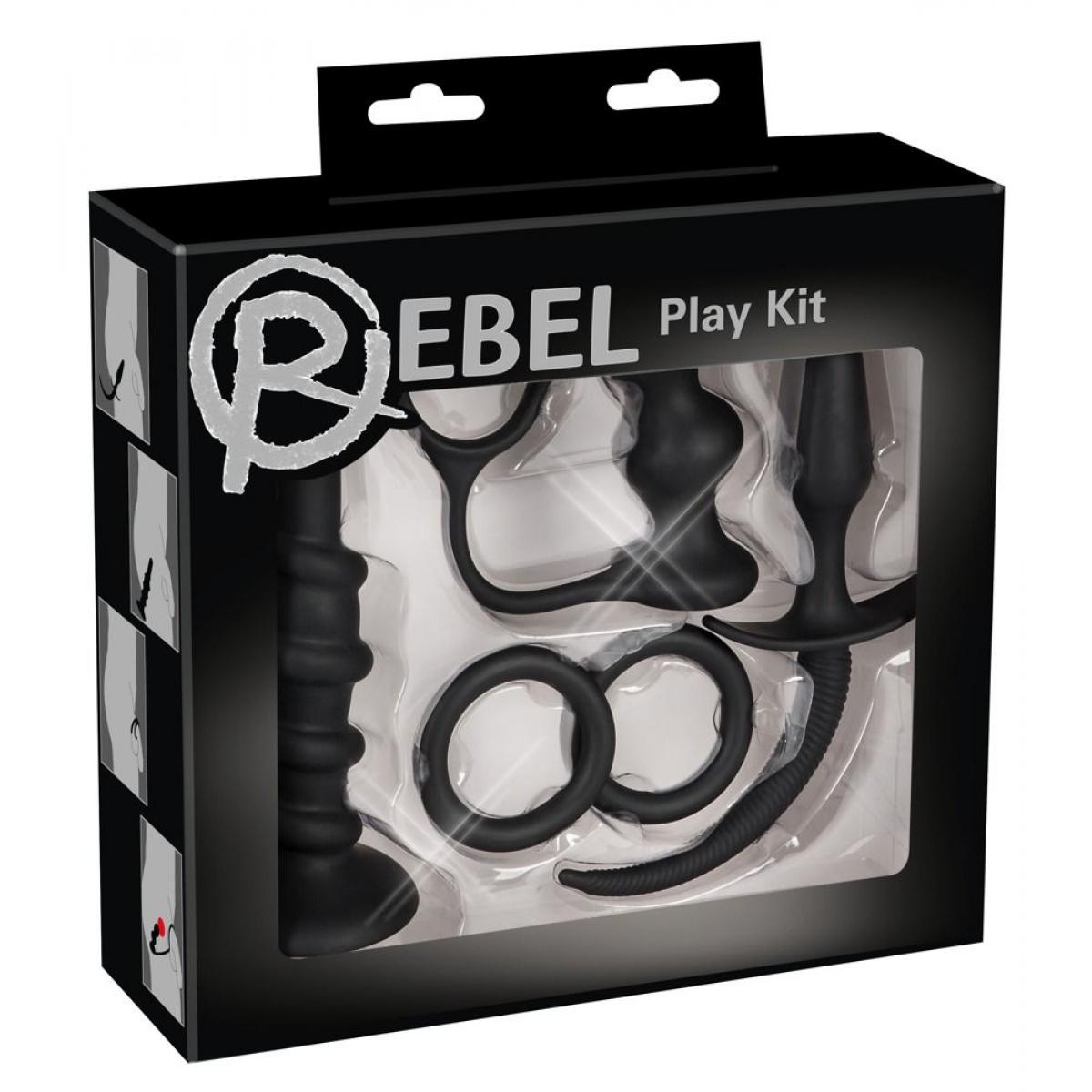 Набор чёрных стимуляторов для анальных удовольствий Rebel Anal Set