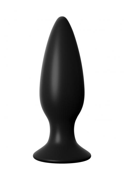 Чёрная большая анальная вибропробка Large Rechargeable Anal Plug - 13,5 см.