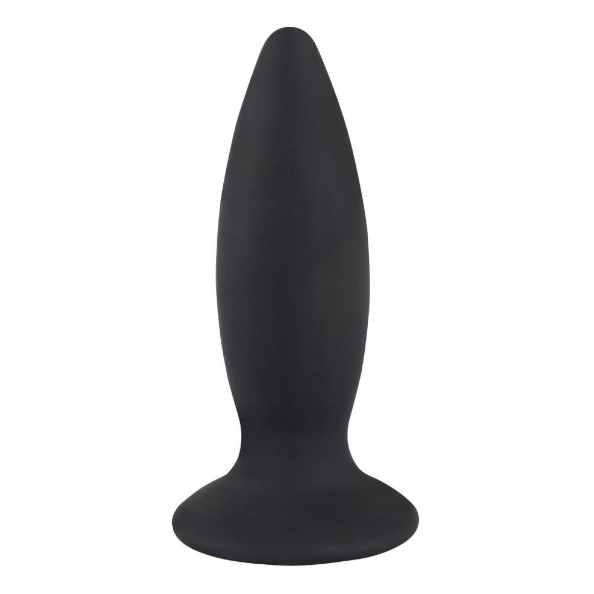 Чёрная перезаряжаемая анальная пробка Black Velvets Recharge Plug L - 14,7 см.