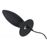 Чёрная перезаряжаемая анальная пробка Black Velvets Recharge Plug L - 14,7 см.