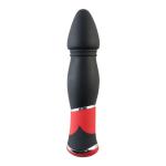 Чёрный вибратор с заострённой головкой - 11,4 см.