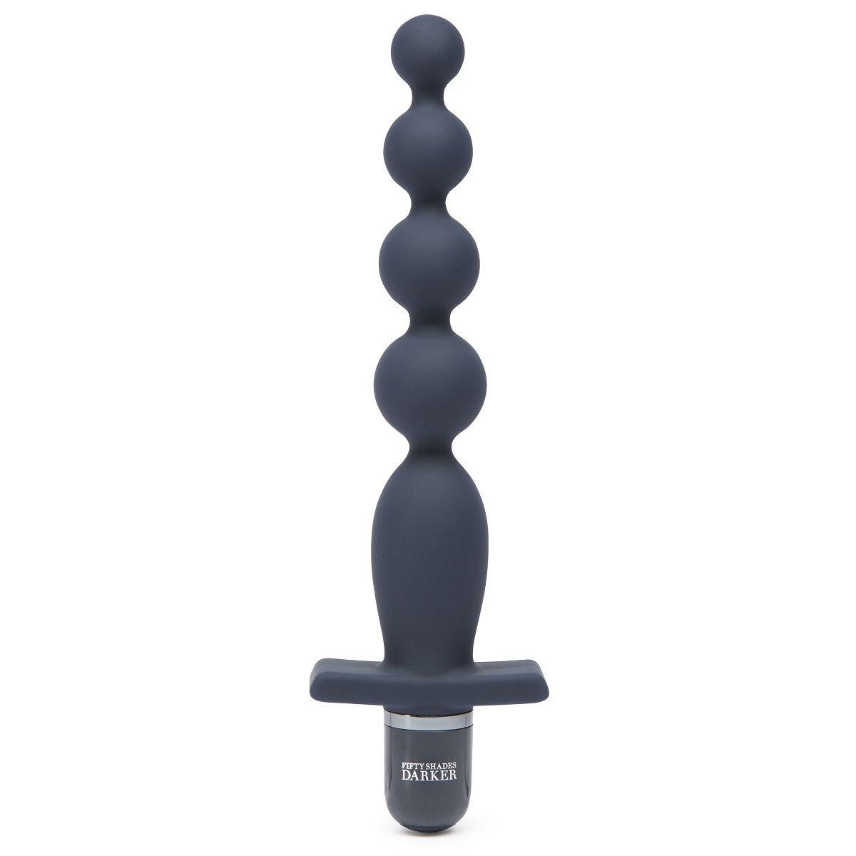 Тёмно-синяя анальная виброёлочка Carnal Promise Vibrating Anal Beads - 20,8 см.