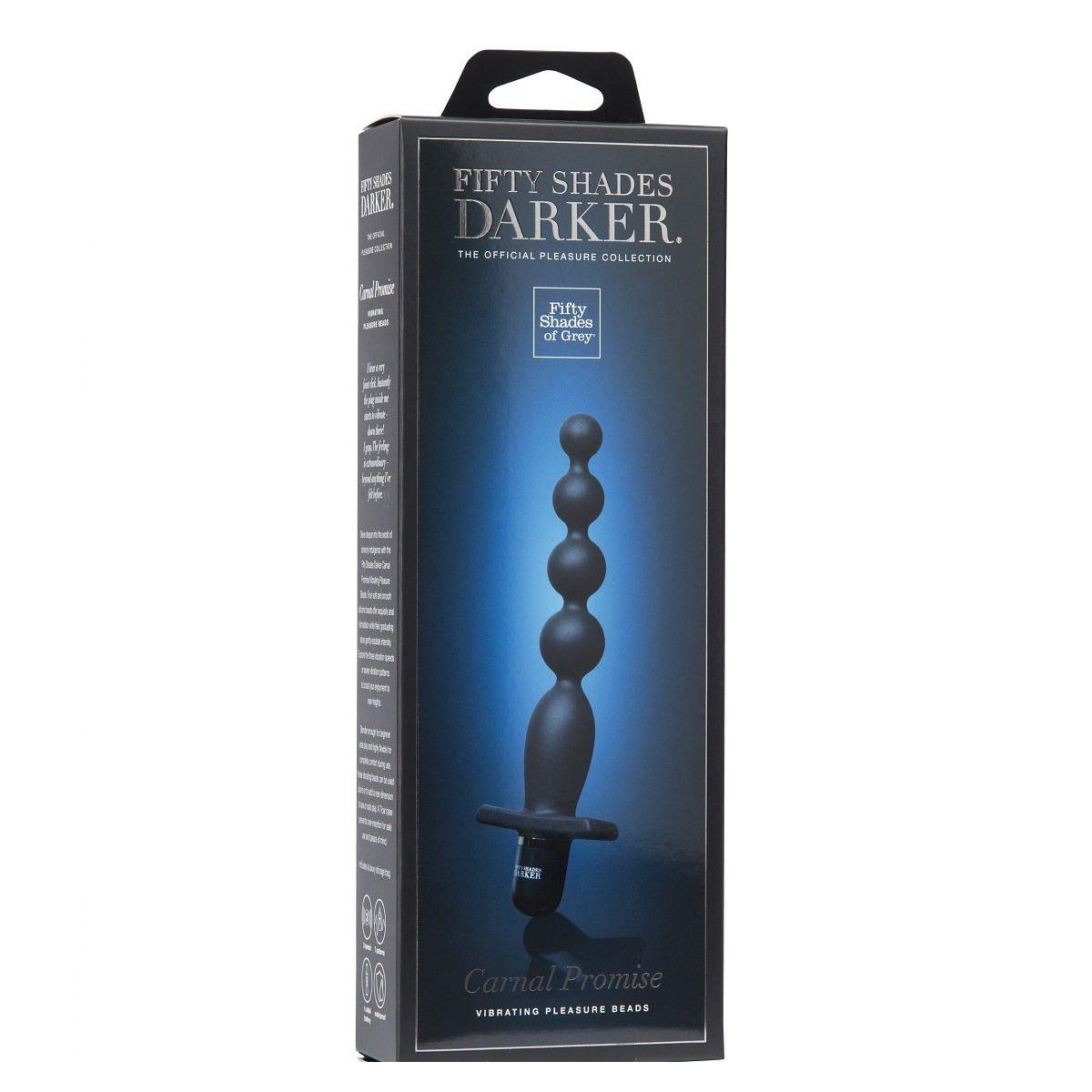 Тёмно-синяя анальная виброёлочка Carnal Promise Vibrating Anal Beads - 20,8 см.