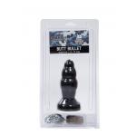Черная рельефная анальная пробка Butt Bullet - 15 см.