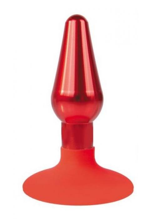 Красная конусовидная анальная пробка - 9 см.