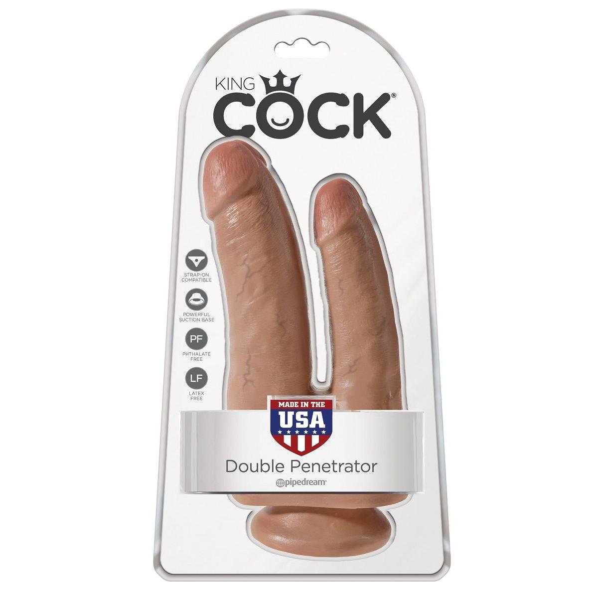 Анально-вагинальный фаллоимитатор-мулат Double Penetrator - 20,9 см.