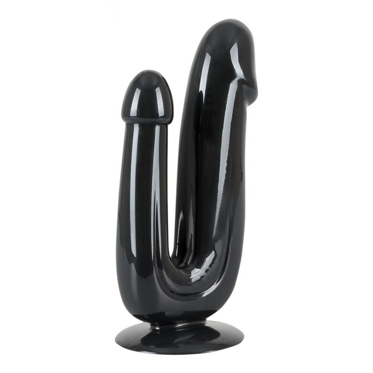Чёрный анально-вагинальный фаллоимитатор Duo Dildo - 17,5 см.
