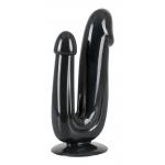 Чёрный анально-вагинальный фаллоимитатор Duo Dildo - 17,5 см.