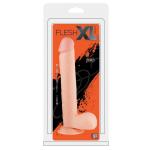 Большой реалистичный фаллоимитатор на присоске с мошонкой FLESHXL - 28 см.