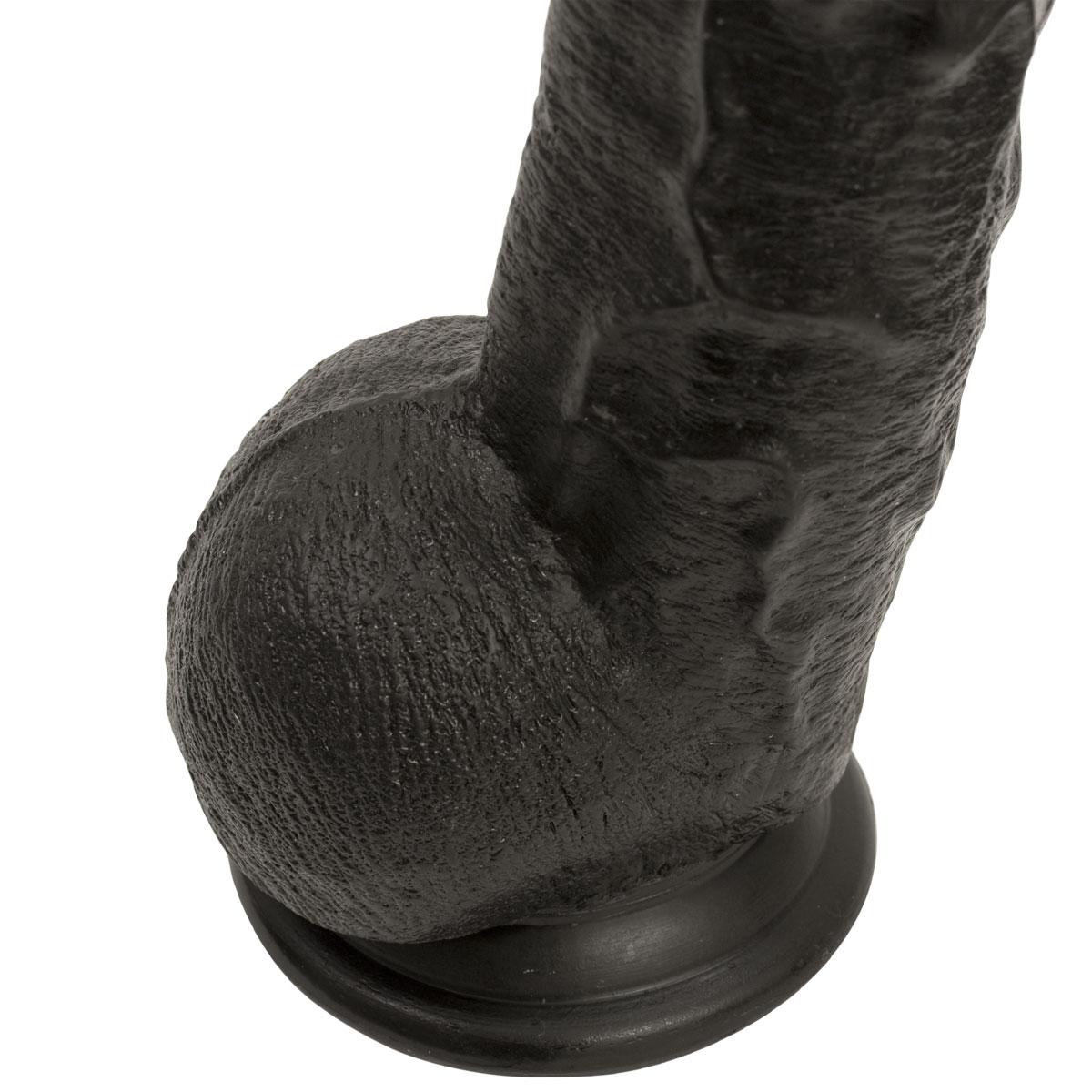 Черный длинный фаллоимитатор с мошонкой Dick Rambone Cock - 42,4 см.