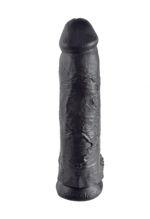 Чёрный фаллоимитатор-гигант 12  Cock with Balls - 30,5 см.