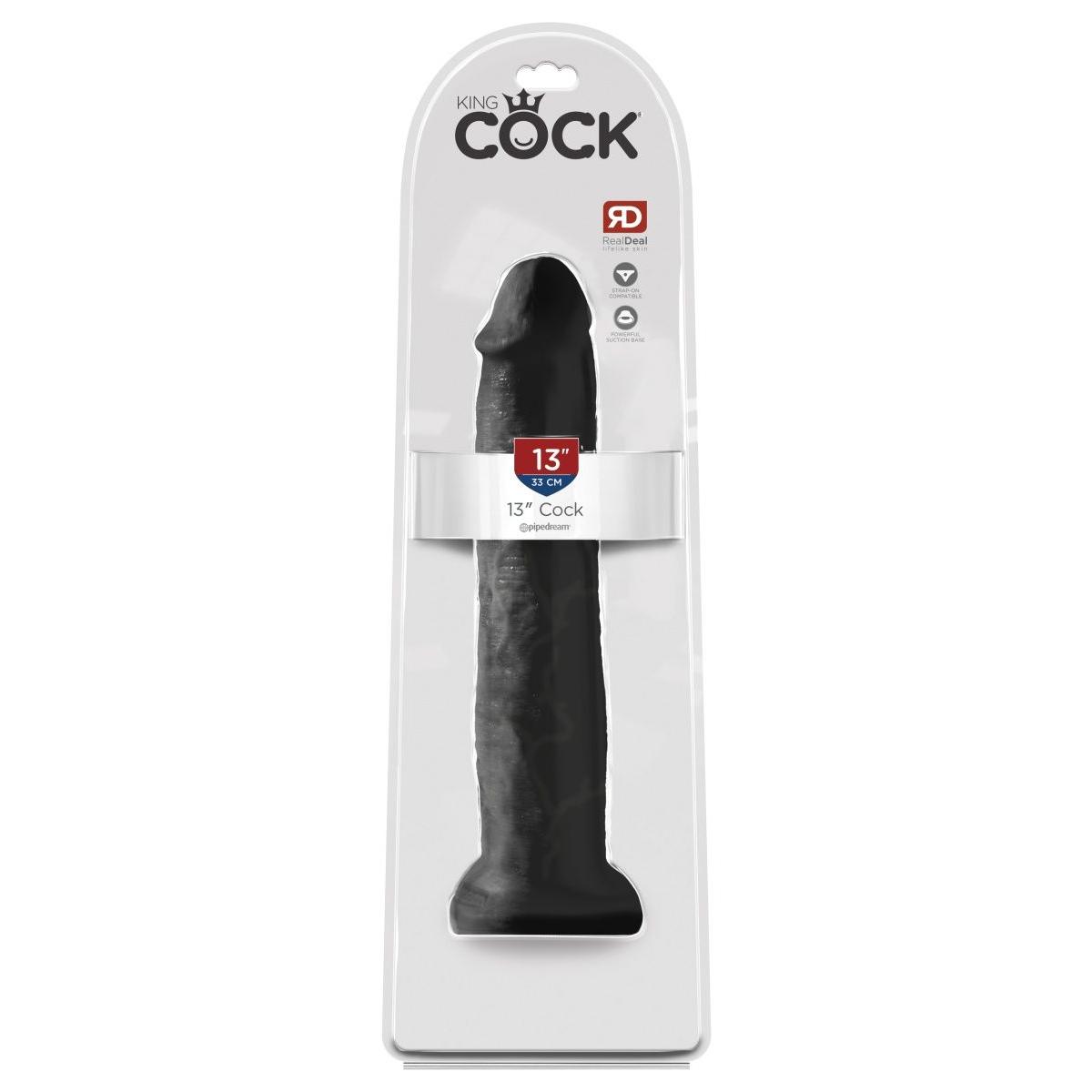 Черный фаллоимитатор-гигант на присоске  13  Cocks - 33 см. 