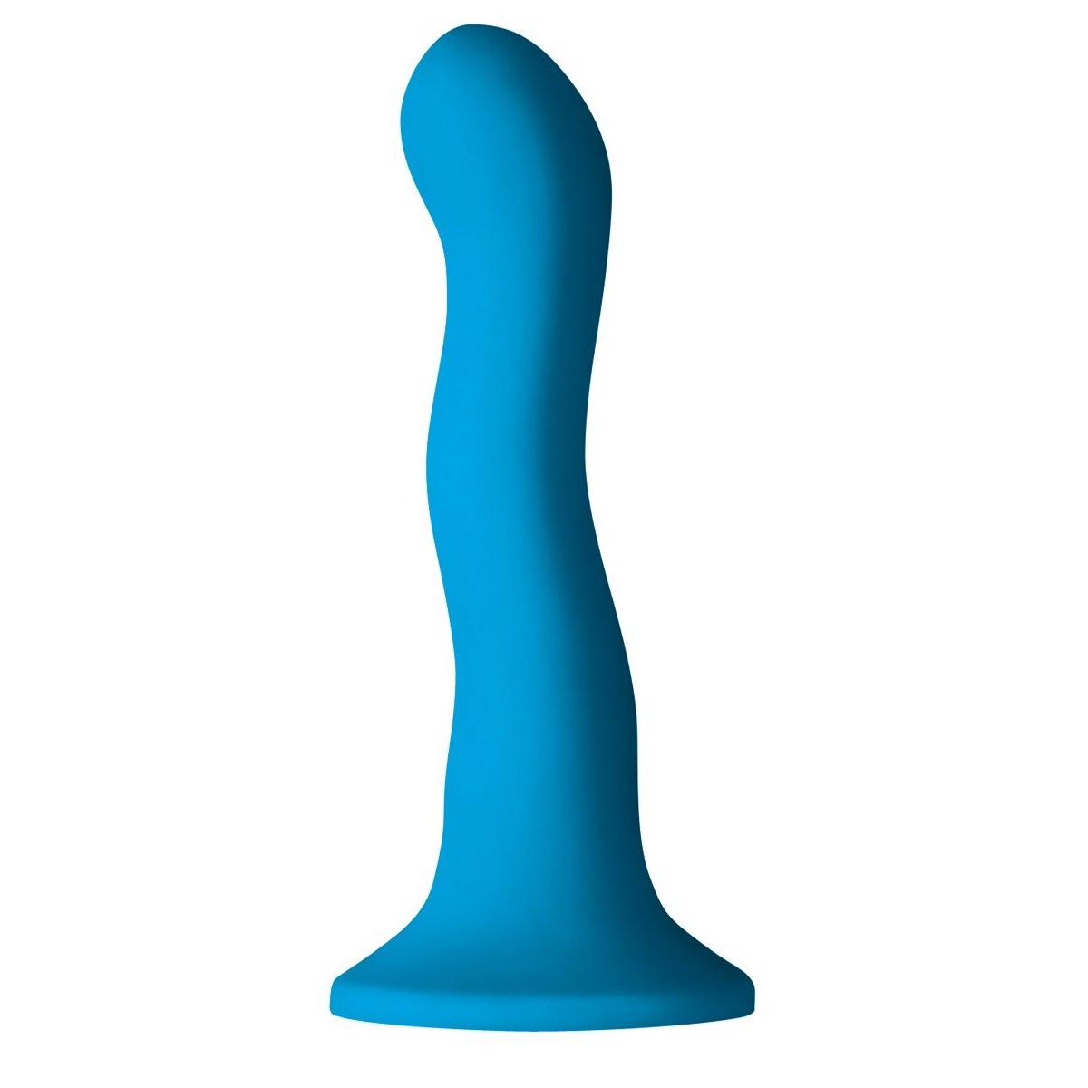 Голубой изогнутый фаллоимитатор Colours Wave 6  Dildo - 19 см.