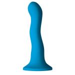 Голубой изогнутый фаллоимитатор Colours Wave 6  Dildo - 19 см.