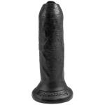 Черный необрезанный фаллоимитатор на присоске 6  Uncut Cock - 16,5 см.