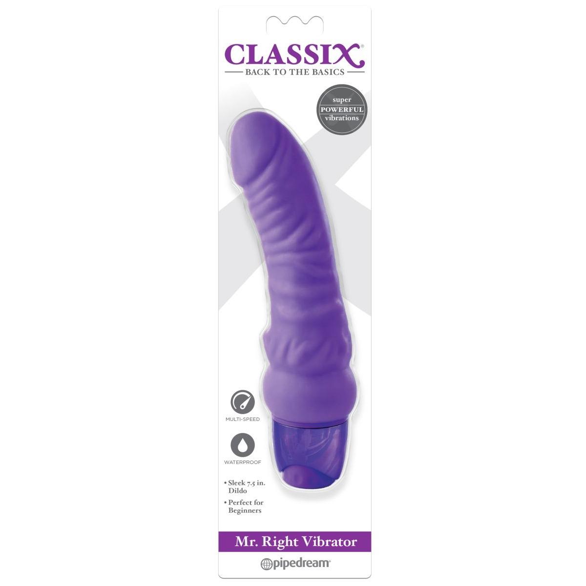 Фиолетовый вибромассажер Classix Mr. Right Vibrator - 18,4 см.