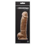 Кофейный фаллоимитатор с мошонкой на присоске 5 Inch Dildo - 17,5 см.