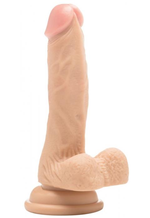 Телесный фаллоимитатор Realistic Cock With Scrotum 7 Inch - 18 см.