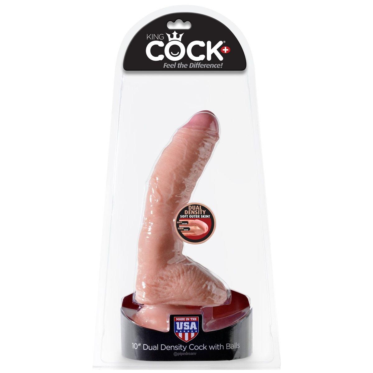 Телесный загнутый фаллоимитатор Dual Density 10  Cock - 25,4 см.