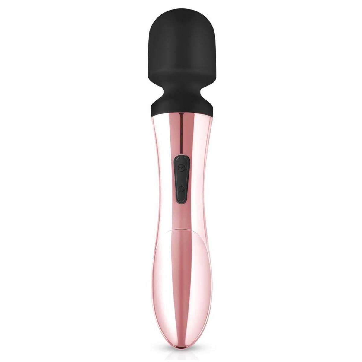 Черно-розовый вибромассажер Nouveau Curve Massager - 21 см.