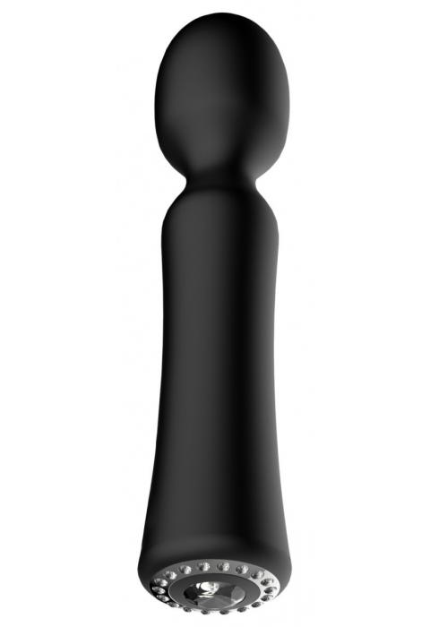 Черный универсальный массажер Wand Pearl - 20 см.