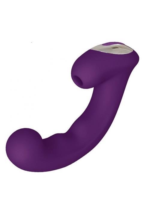 Фиолетовый клиторальный стимулятор с функцией вибратора Amante - 17,8 см.