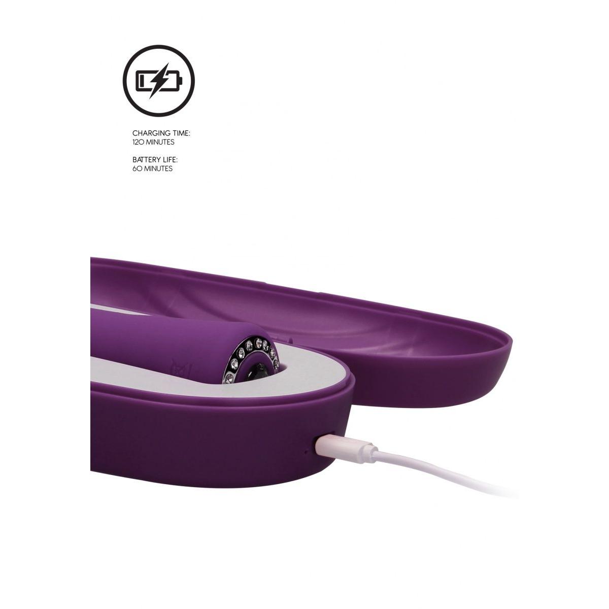 Фиолетовый универсальный массажер Wand Pearl - 20 см.