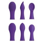 Фиолетовый вибростимулятор Focus Sonic Vibrator с 3 насадками