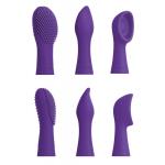 Фиолетовый вибростимулятор Focus Sonic Vibrator с 3 насадками