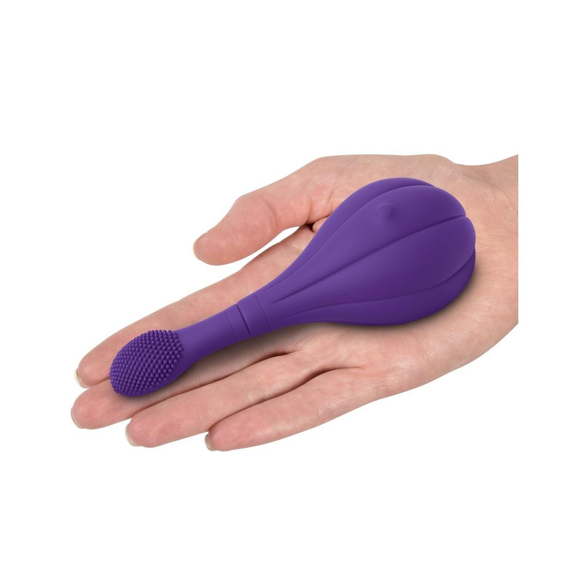 Фиолетовый вибростимулятор Focus Sonic Vibrator с 3 насадками