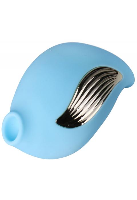 Голубой клиторальный вибростимулятор-ракушка