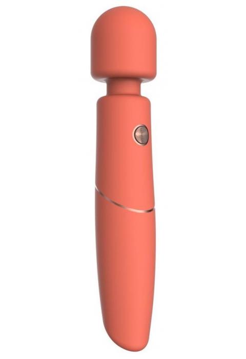 Оранжевый вибромассажер Clarissa - 22,6 см.