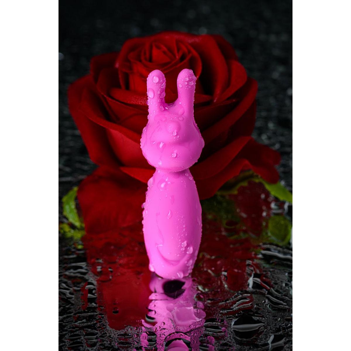 Розовый мини-вибратор Eromantica PUSS с ушками - 8,5 см.