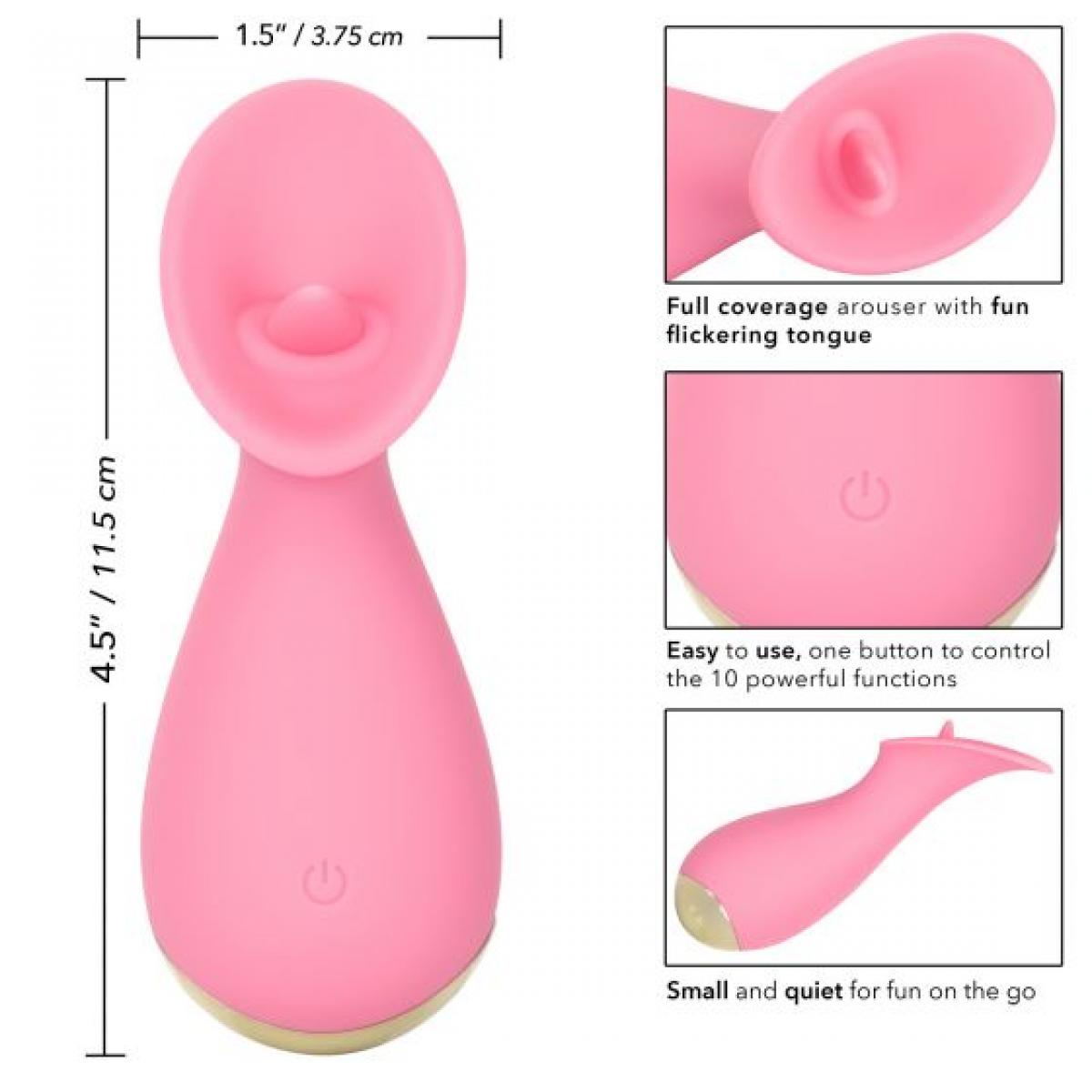 Розовый мини-вибромассажер #TickleMe - 11,5 см.