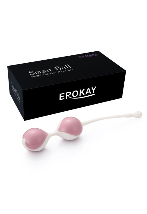 Бело-розовые вагинальные шарики Erokey