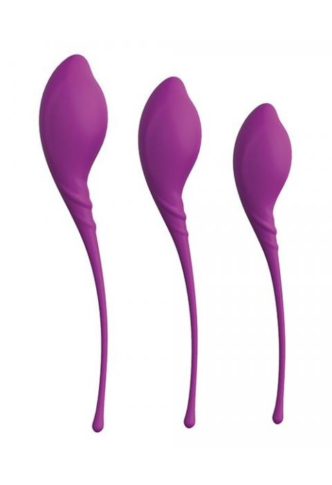 Набор из 3 фиолетовых вагинальных шариков PLEASURE BALLS   EGGS KEGEL EXERCISE SET